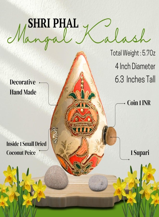 LOVENSPIRE Shriphal Mangal Kalash مزين بجوز الهند لحفلات الزفاف Shagun ديكور Nariyal Mangal Nariyal Kalash مجموعة زفاف Pooja Nariyal مزين Nariyal لهدايا المهرجانات الهندية - Image 3